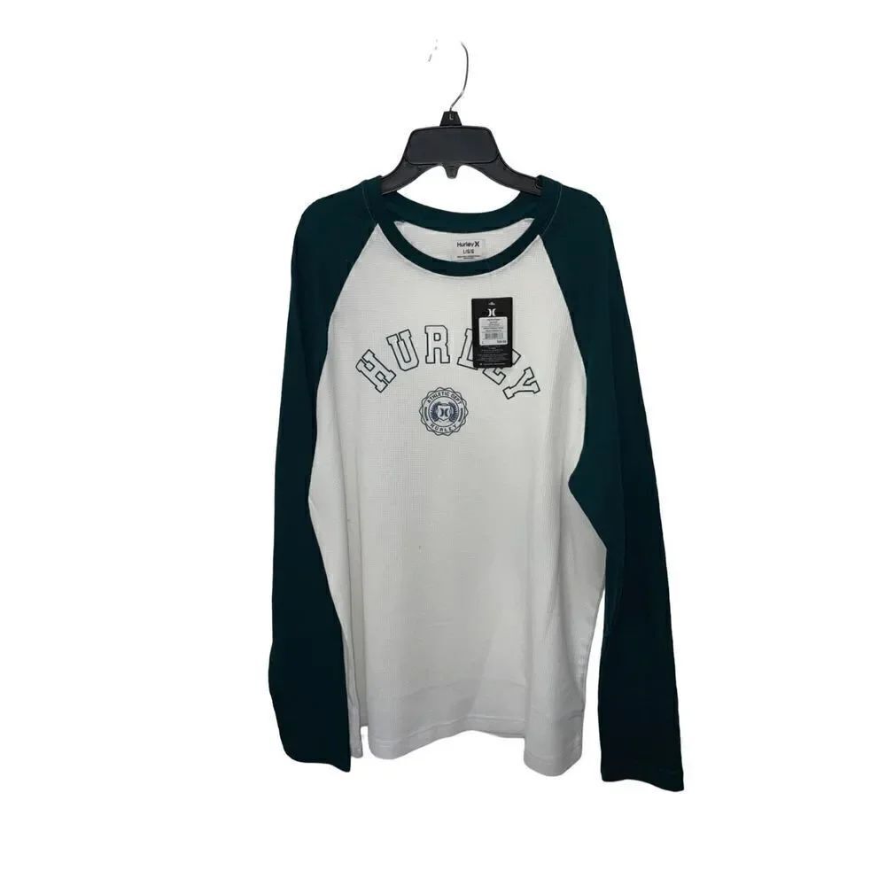 Hurley Thermal Green/White Long Sleeve 1259-0522 Size Large NWT